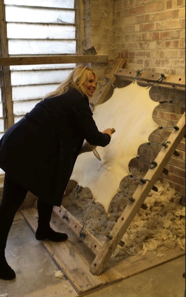 Dianne Sutherland making her own vellum